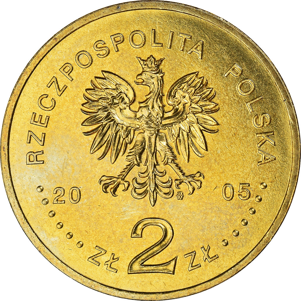 Coin, Poland, jean paul II, 2 Zlote, 2005, Warsaw, AU(55-58), Brass, KM:527