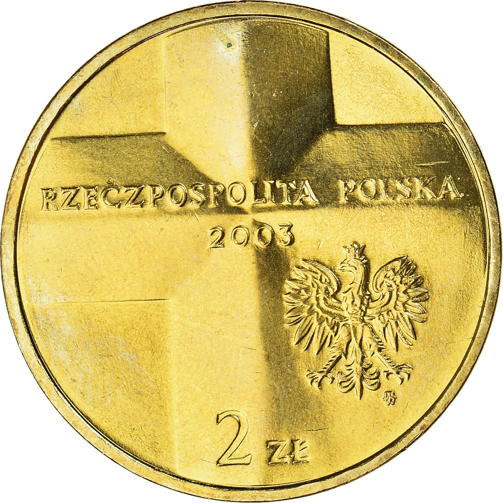 Moneta, Polska, jean paul II, 2 Zlote, 2003, Warsaw, MS(60-62), Mosiądz, KM:465