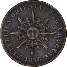 Moneta, Uruguay, 20 Centesimos, 1840, BB, Rame, KM:2.1