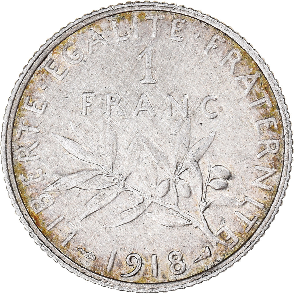 Coin, France, Semeuse, Franc, 1918, Paris, EF(40-45), Silver, KM:844.1