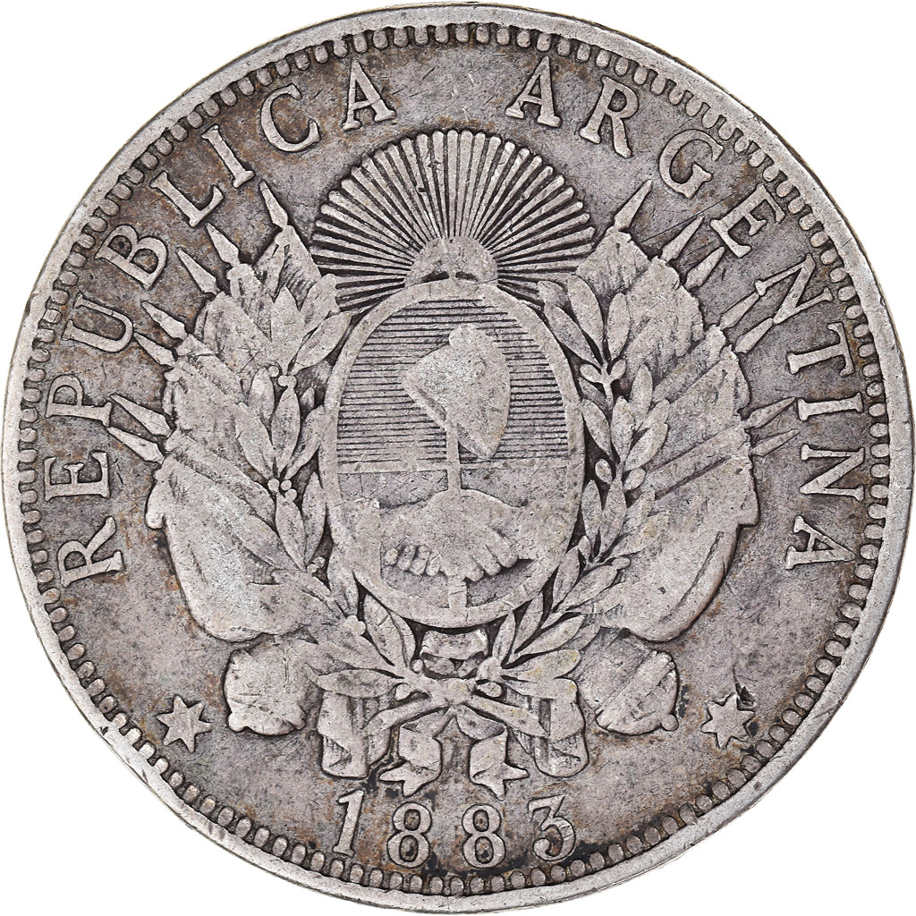 Munten, Argentinië, Peso, 1883, FR+, Zilver, KM:29
