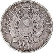 Munten, Argentinië, Peso, 1883, FR+, Zilver, KM:29