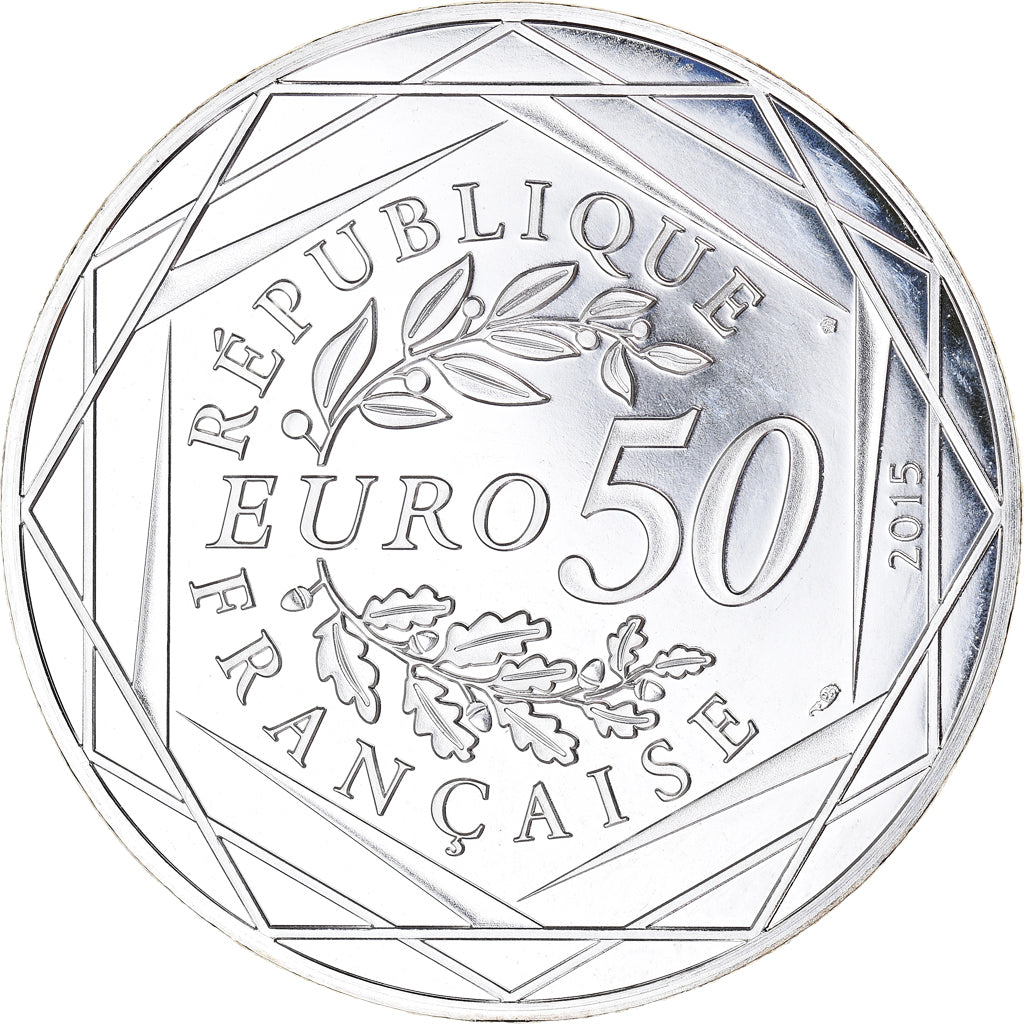 France, 50 Euro, Astérix, Paix, 2015, Paris, MS(63), Silver