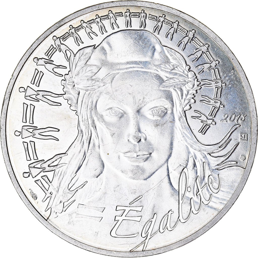 France, 20 Euro, Marianne, Egalité, 2018, Paris, MS(60-62), Silver