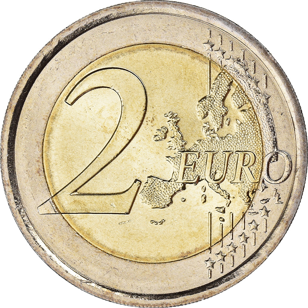 San Marino, 2 Euro, 2nd map, 2013, Rome, Hologramme, MS(64), Bi-Metallic, KM:486