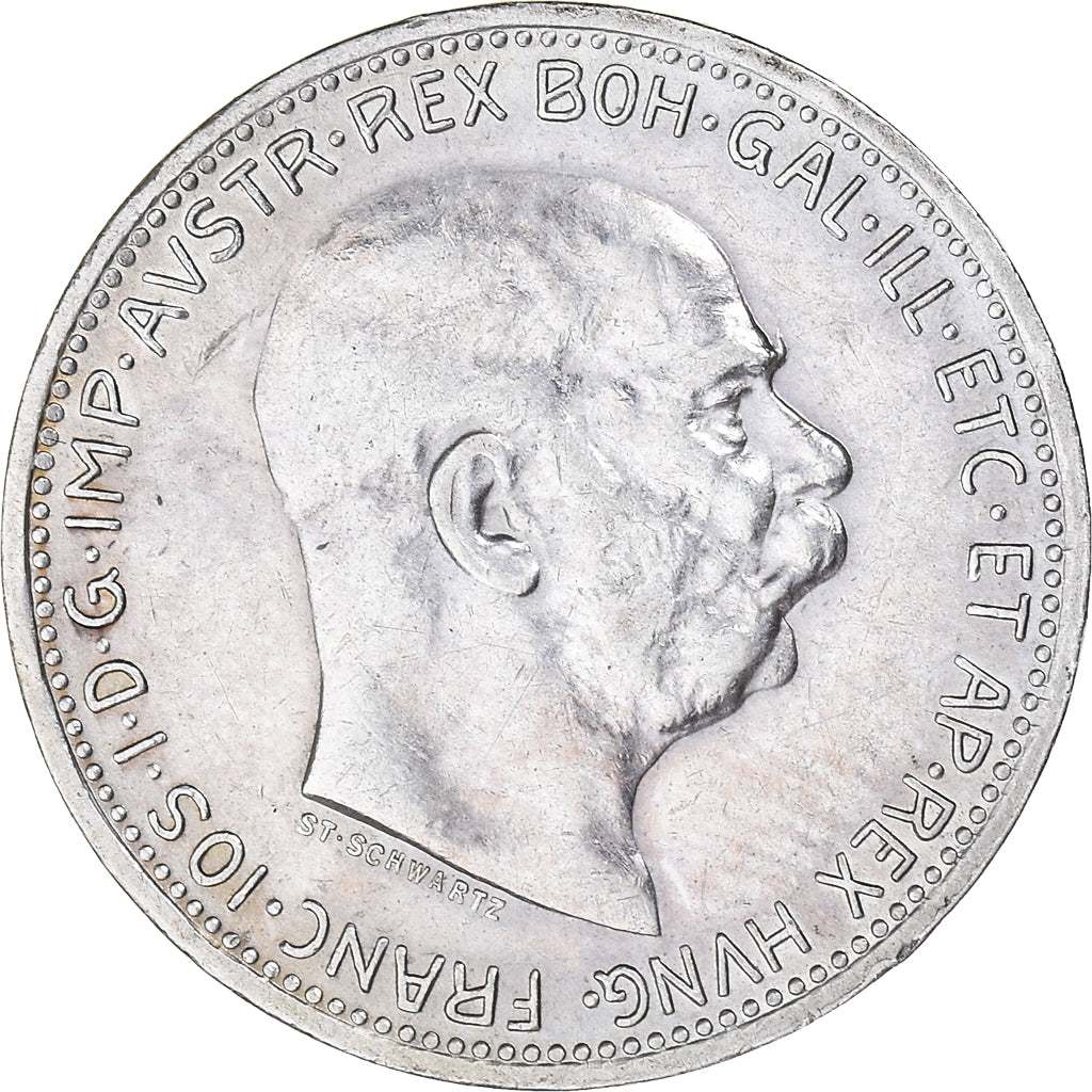 Munten, Hongarije, Franz Joseph I, Korona, 1914, Budapest, ZF+, Zilver, KM:492