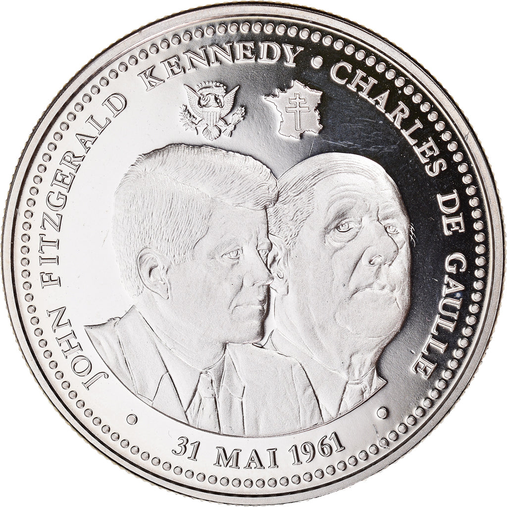 France, Médaille, Vème République, Fitzgérald Kennedy-De Gaulle, Politics