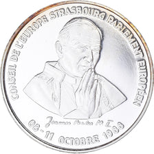 France, 5 Ecu, LE PAPE JEAN-PAUL II AU CONSEIL DE L'EUROPE, 1988, SPL, Argent