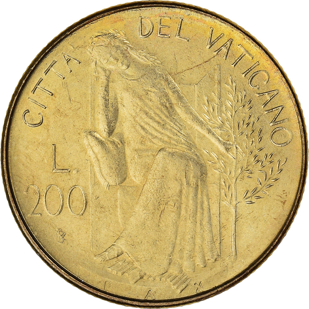 Coin, VATICAN CITY, John Paul II, 200 Lire, 1979, Roma, MS(64), Aluminum-Bronze