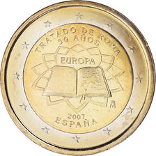 Spain, 2 Euro, Traité de Rome 50 ans, 2007, Madrid, MS(63), Bi-Metallic