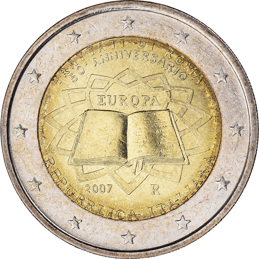 Italia, 2 Euro, Traité de Rome 50 ans, 2007, Rome, SC, Bimetálico, KM:311