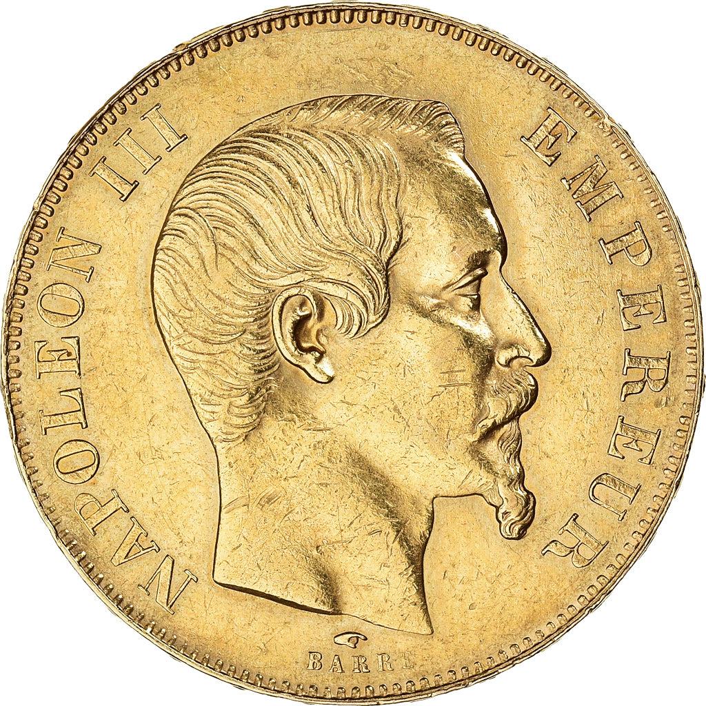 Moneta, Francja, Napoleon III, 50 Francs, 1857, Paris, AU(50-53), Złoto