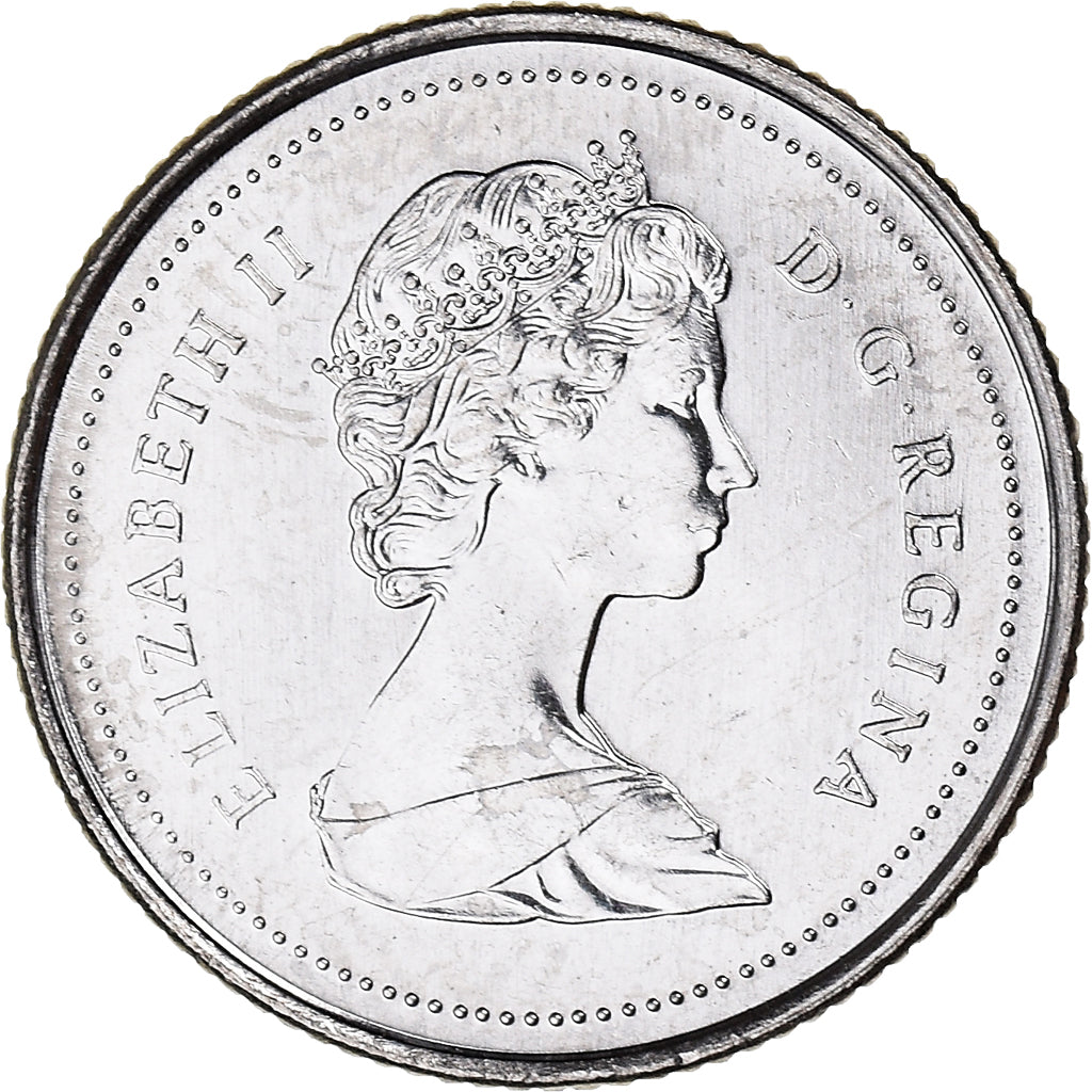 Coin, Canada, 10 Cents, 1988, Ottawa, AU(55-58), Nickel, KM:77.2