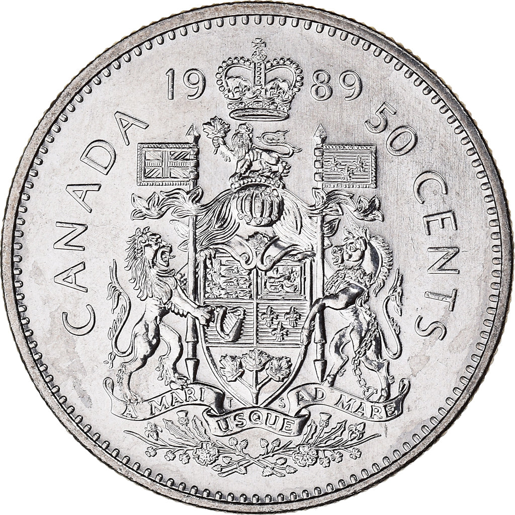 Coin, Canada, Elizabeth II, 50 Cents, 1989, Royal Canadian Mint, Ottawa, MS(64)