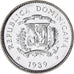 Coin, Dominican Republic, 10 Centavos, 1989, AU(55-58), Nickel Clad Steel, KM:70