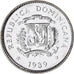 Coin, Dominican Republic, 10 Centavos, 1989, AU(55-58), Nickel Clad Steel, KM:70