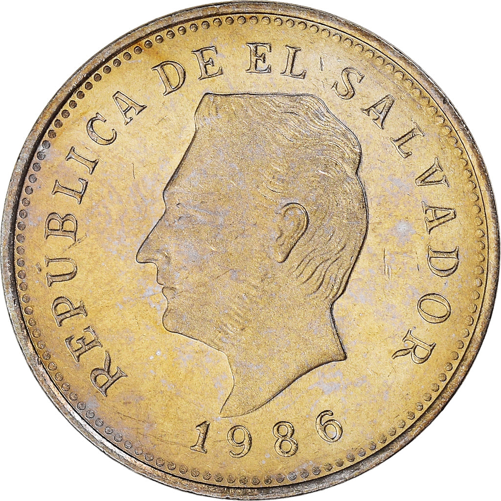 Münze, El Salvador, 5 Centavos, 1986, VZ, Copper-Nickel Clad Steel, KM:149