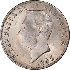 Coin, El Salvador, 10 Centavos, 1985, MS(60-62), Copper-Nickel-Zinc, KM:130a