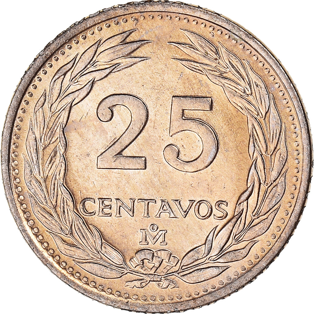 Moneta, El Salvador, 25 Centavos, 1986, Mexico City, Mexico, SPL, Rame-nichel