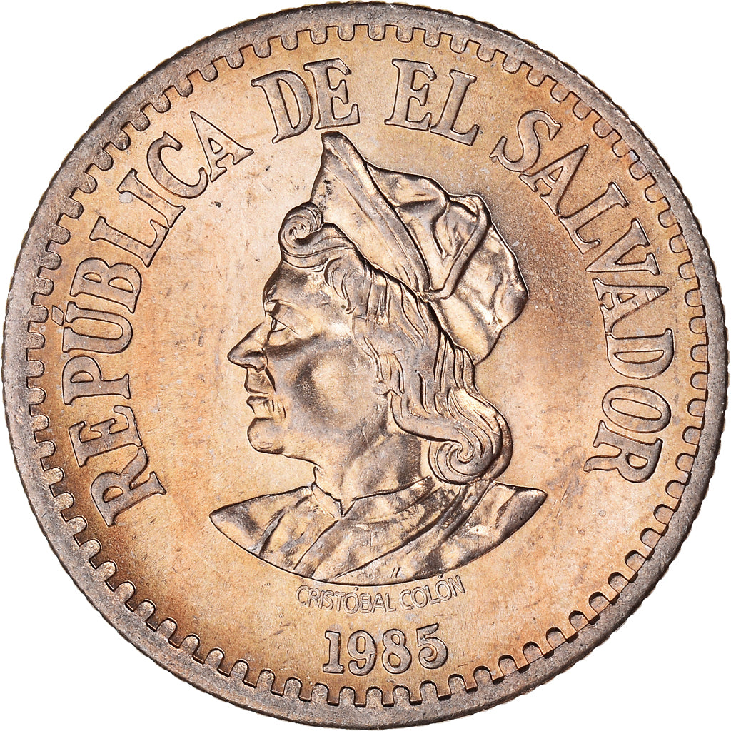 Moneta, El Salvador, Colon, 1985, Mexico City, Mexico, SPL, Rame-nichel, KM:153