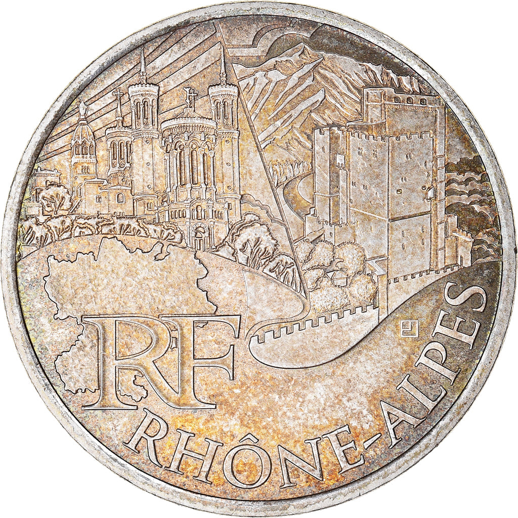 Francja, 10 Euro, Rhône Alpes, Euros des régions, 2011, Paris, FDC, MS(60-62)