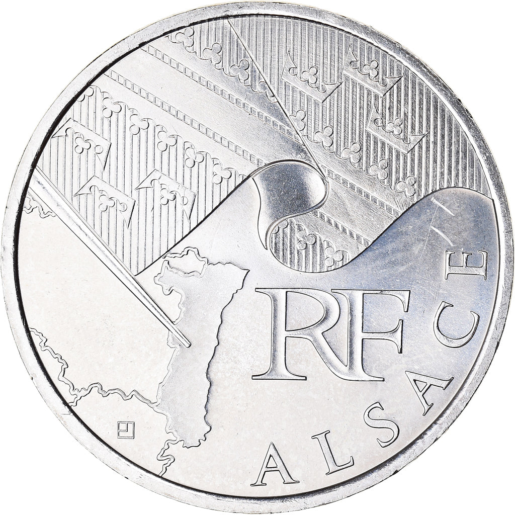 France, 10 Euro, Alsace, Euros des régions, 2010, MS(63), Silver