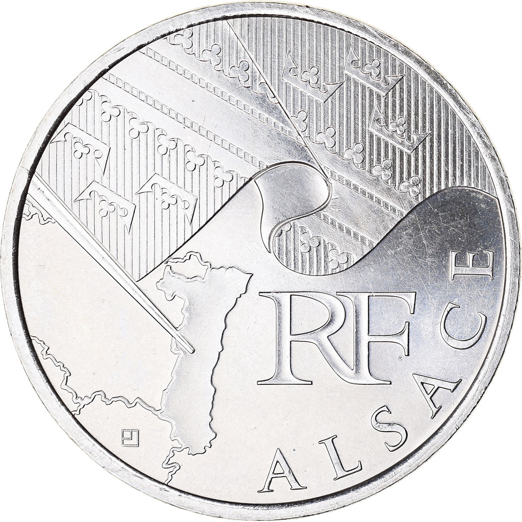 France, 10 Euro, Alsace, Euros des régions, 2010, MS(64), Silver
