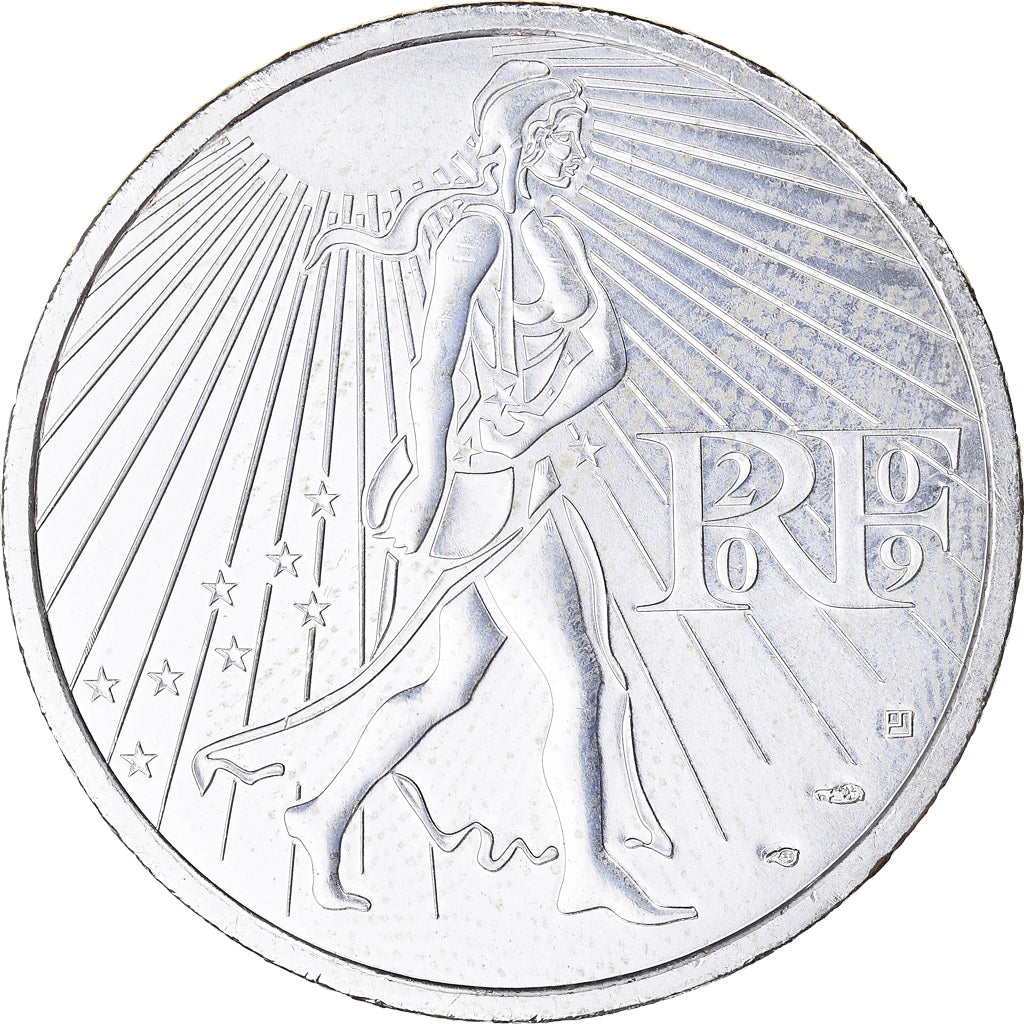 França, 25 Euro, 2009, AU(55-58), Prata, Gadoury:EU338, KM:1581