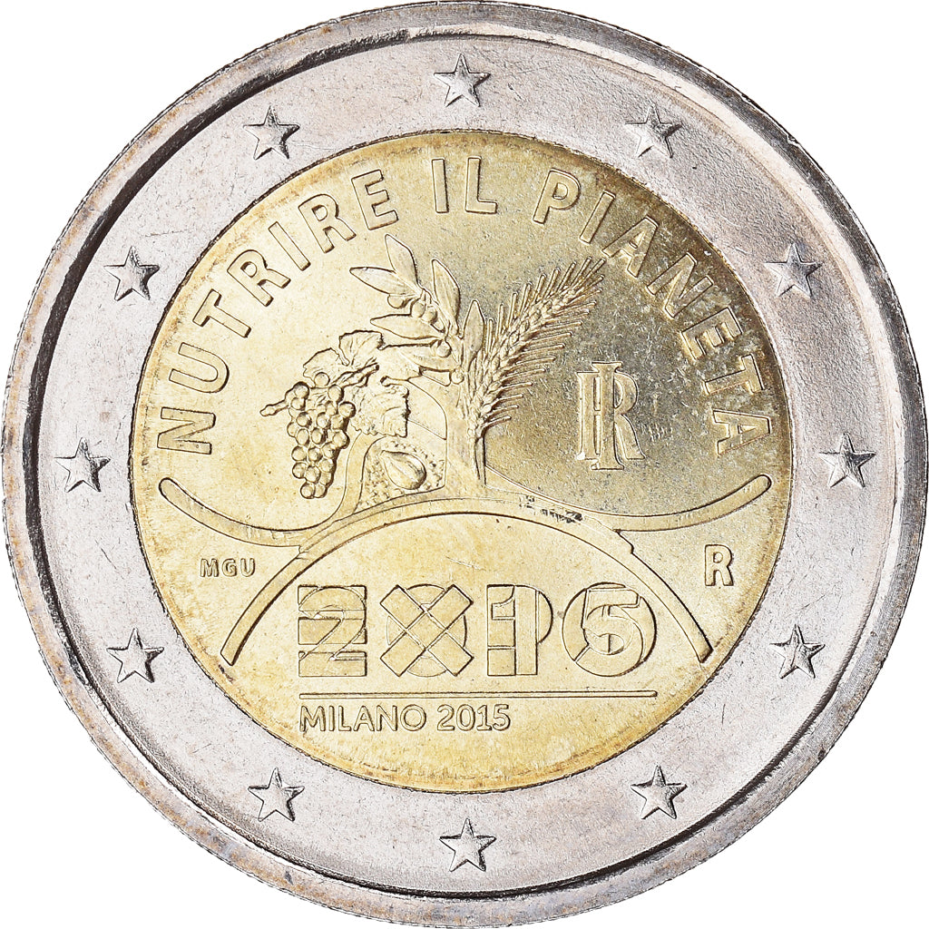 Italie, 2 Euro, Nutrire il pianeta, 2015, FDC, Bimétallique, KM:New