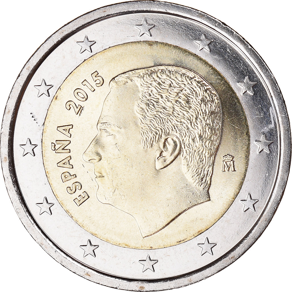 Hiszpania, 2 Euro, Philippe VI, 2015, Madrid, MS(63), Bimetaliczny