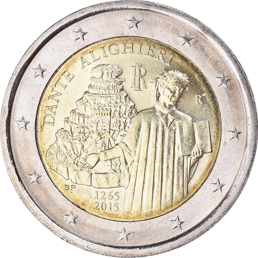 Italy, 2 Euro, Dante Alighieri, 2015, MS(64), Bi-Metallic