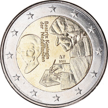 Niederlande, 2 Euro, Erasme, 2011, Brussels, UNZ, Bi-Metallic, KM:298
