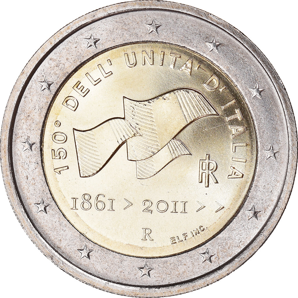 Italien, 2 Euro, italian unification 150 th anniversary, 2011, Rome, UNZ
