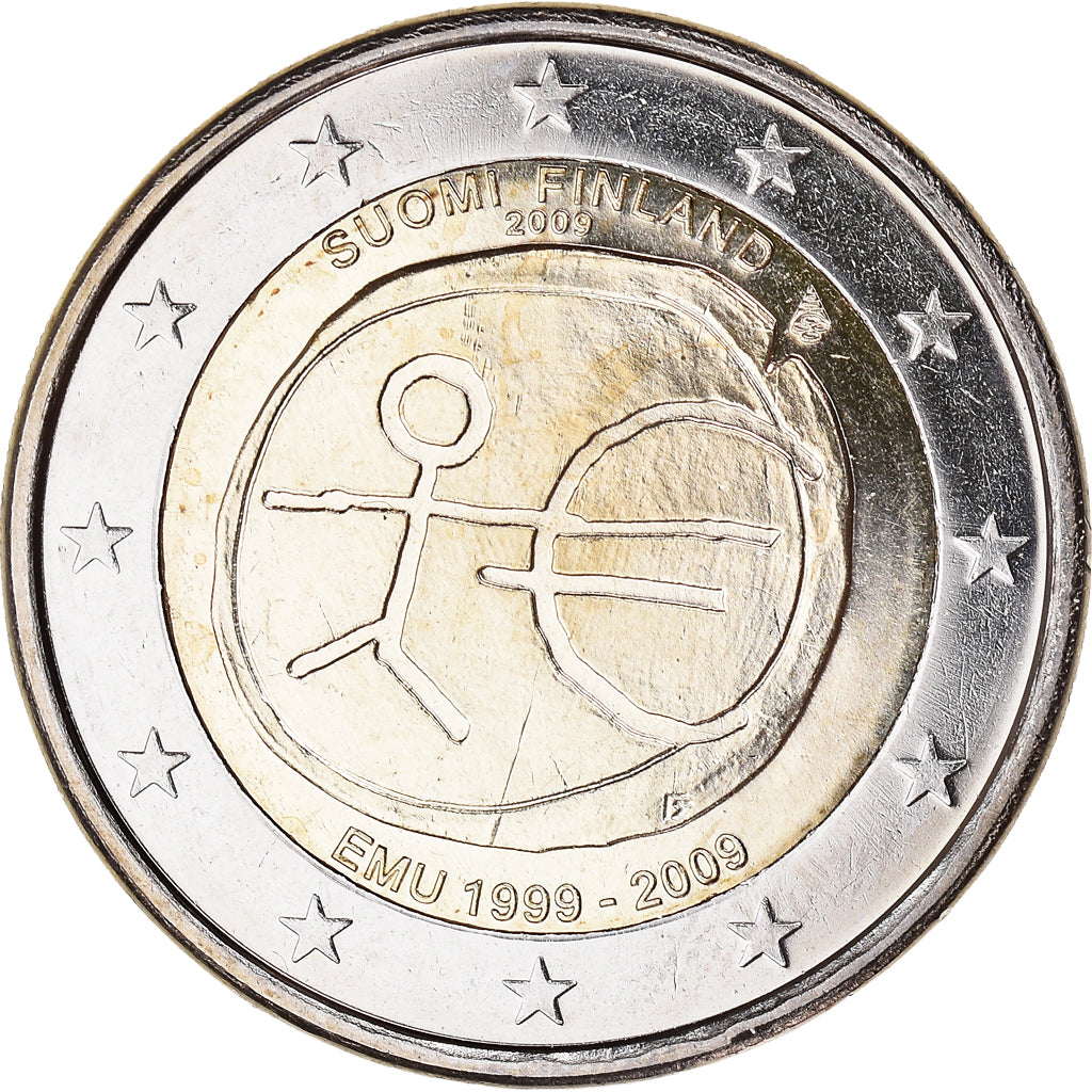 Finland, 2 Euro, EMU 10th Anniversary, 2009, Vantaa, MS(64), Bi-Metallic, KM:144