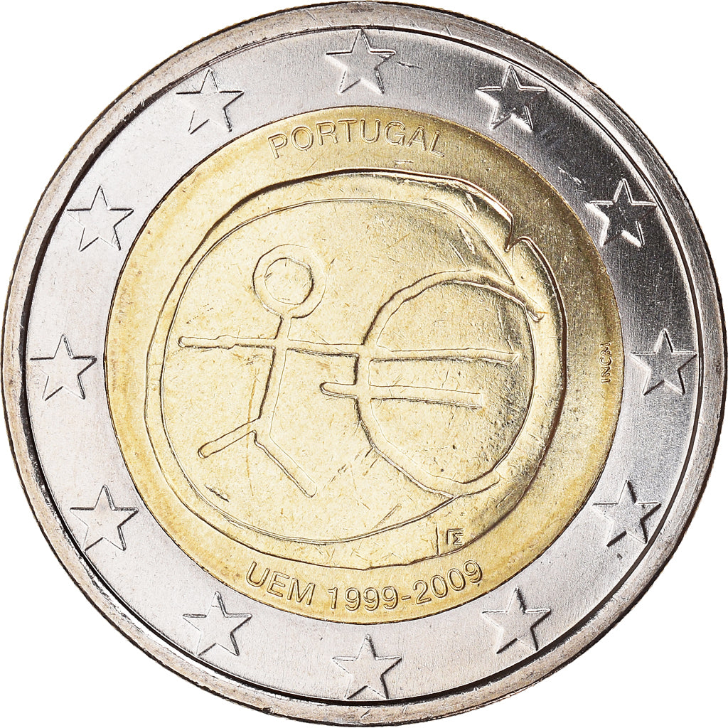 Portogallo, 2 Euro, European Monetary Union, 10th Anniversary, 2009, Lisbon