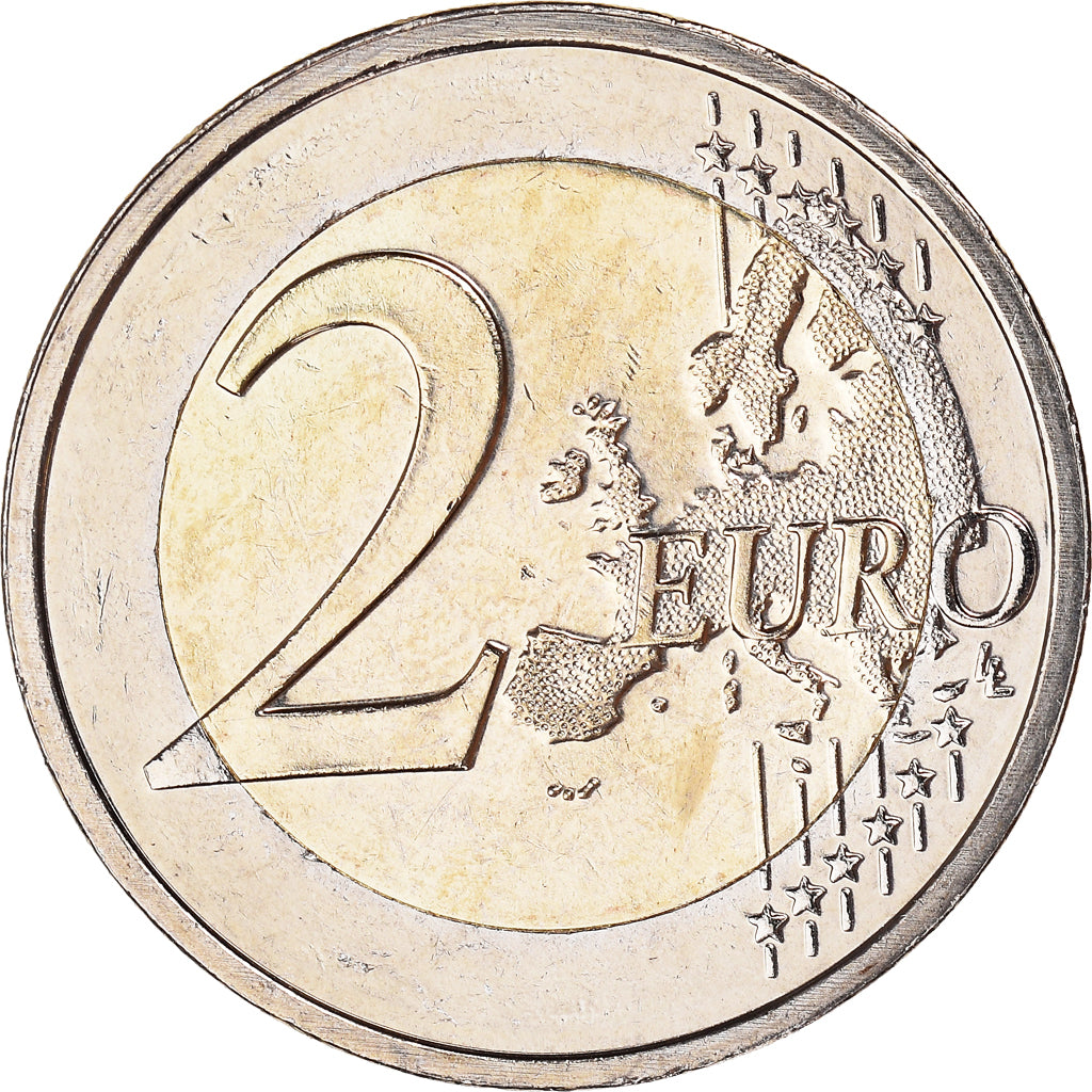 Malta, 2 Euro, E.M.U., 10th Anniversary, 2009, Paris, MS(64), Bimetaliczny