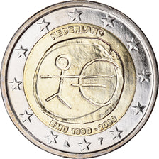 Netherlands, 2 Euro, 10 ans de l'Euro, 2009, MS(64), Bi-Metallic, KM:281