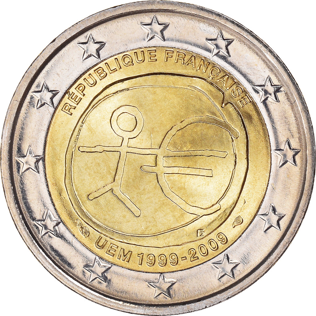 Francia, 2 Euro, EMU 10th Anniversary, 2009, Paris, SPL+, Bi-metallico