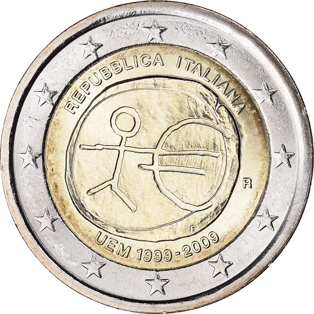 Italia, 2 Euro, European Monetrary Union, 10th Anniversary, 2009, Rome, SPL+