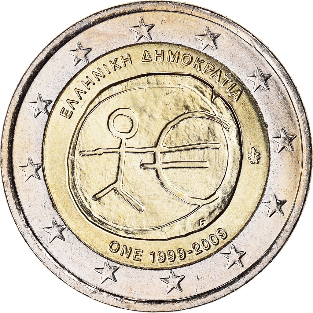 Greece, 2 Euro, EMU, 2009, Athens, MS(63), Bi-Metallic, KM:227