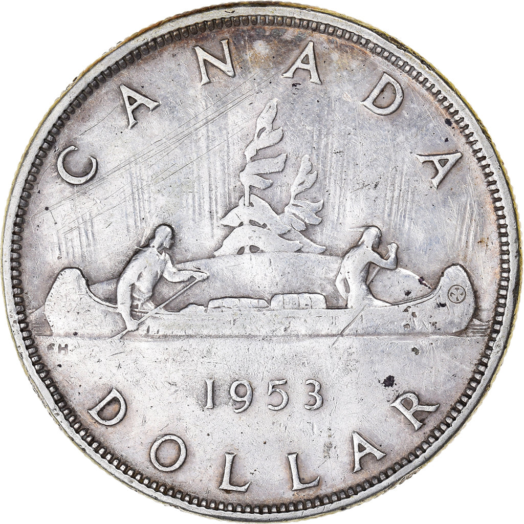 Coin, Canada, Dollar, 1953, Royal Canadian Mint, VF(30-35), Silver, KM:54