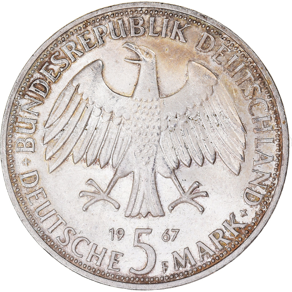 Coin, GERMANY - FEDERAL REPUBLIC, 5 Mark, 1967, Stuttgart, Germany, AU(55-58)