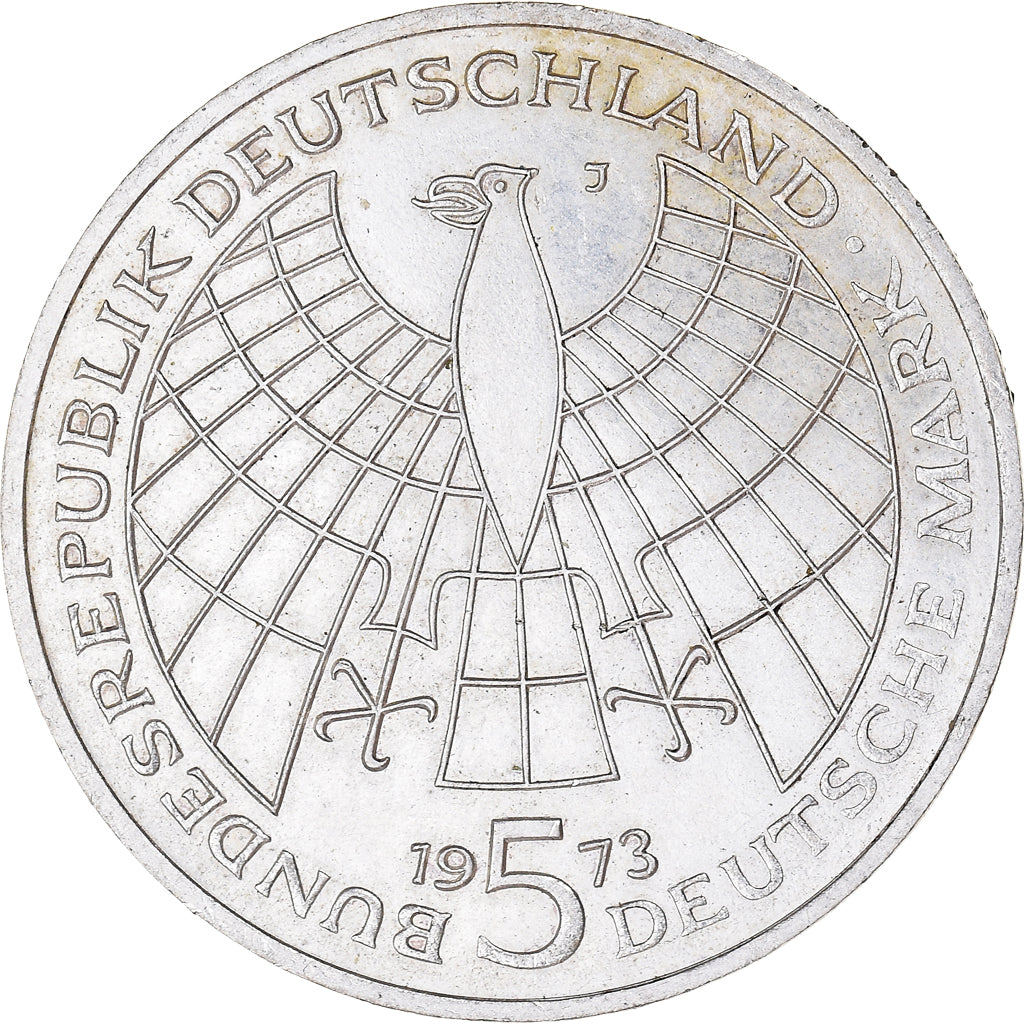 Coin, GERMANY - FEDERAL REPUBLIC, 5 Mark, 1973, Hamburg, Germany, AU(50-53)