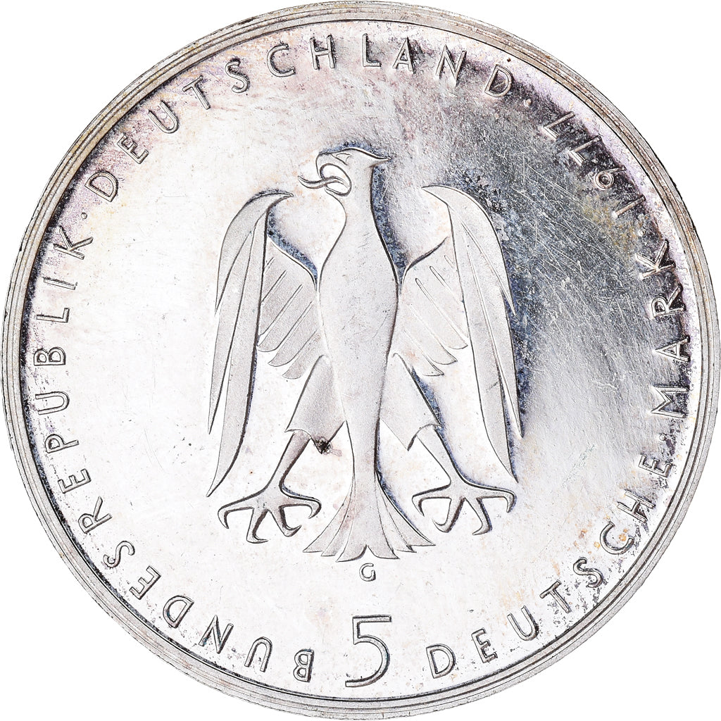 Coin, GERMANY - FEDERAL REPUBLIC, 5 Mark, 1977, Karlsruhe, Germany, EF(40-45)