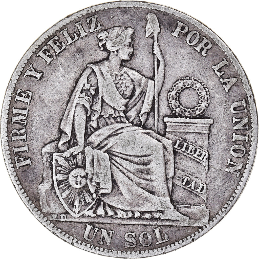 Münze, Peru, SOUTH PERU, Sol, 1884, Santiago, SS, Silber, KM:196.19
