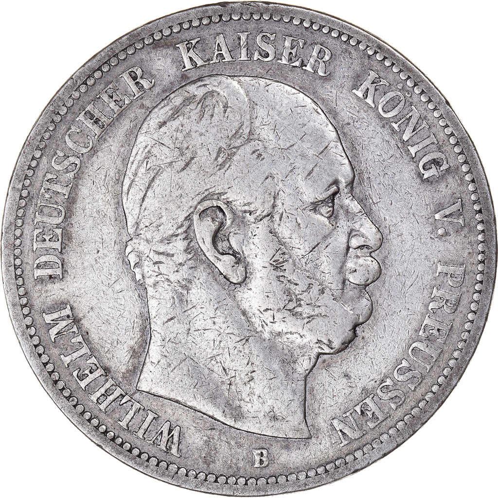 Coin, German States, PRUSSIA, Wilhelm I, 5 Mark, 1876, Breslau, VF(30-35)