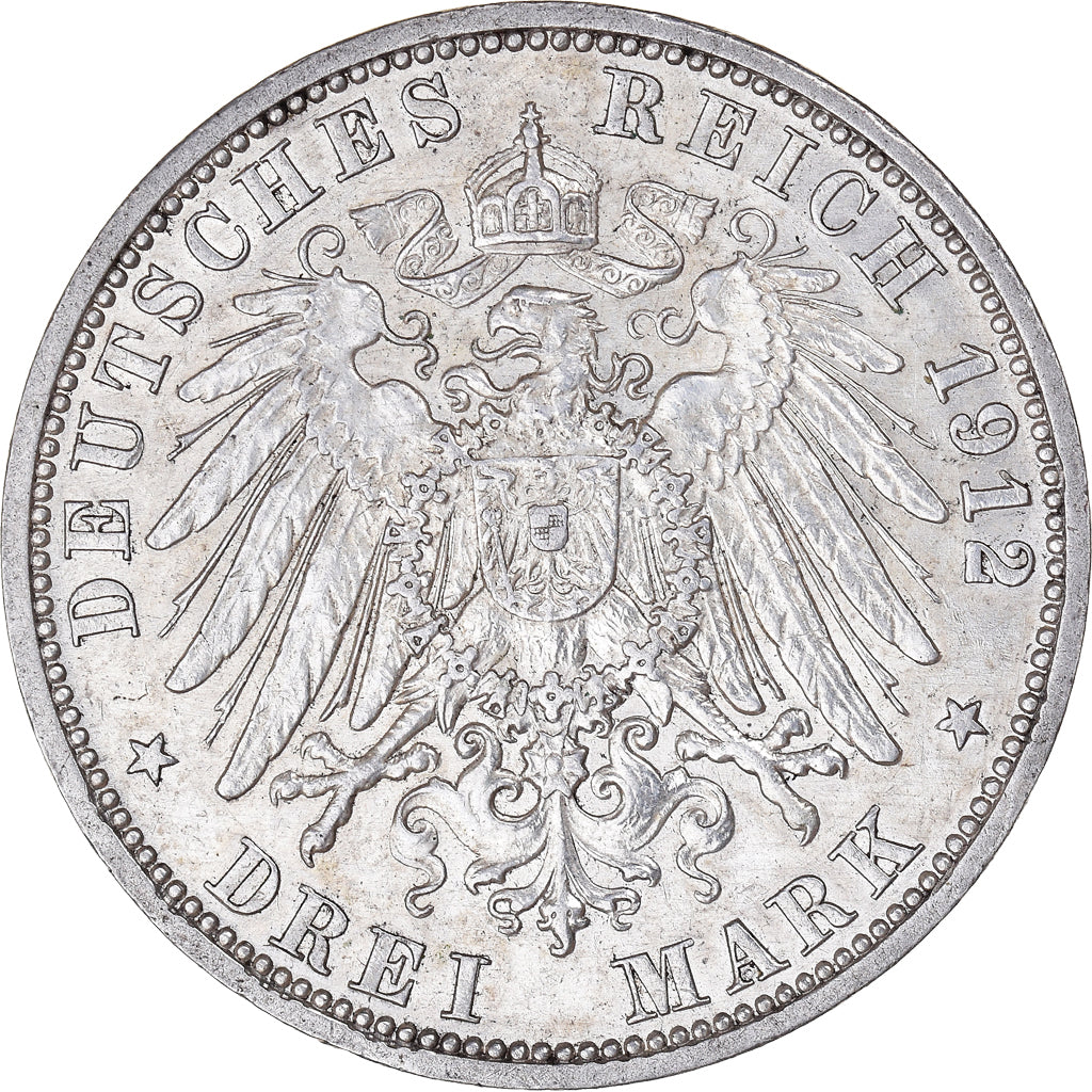 Münze, Deutsch Staaten, PRUSSIA, Wilhelm II, 3 Mark, 1912, Berlin, VZ, Silber