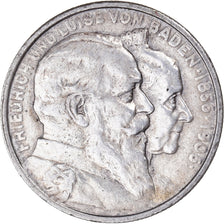 Coin, German States, BADEN, Friedrich I, 2 Mark, 1906, EF(40-45), Silver, KM:276