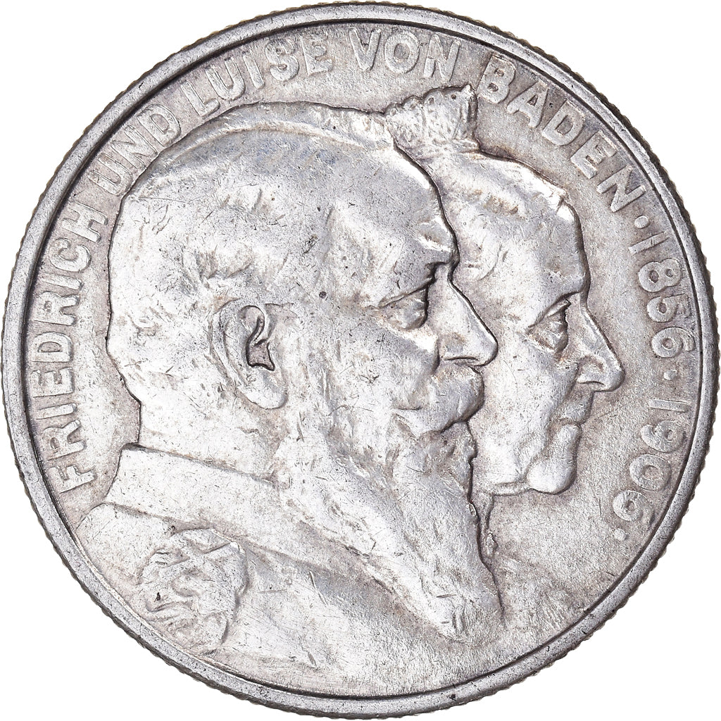 Moneta, Stati tedeschi, BADEN, Friedrich I, 2 Mark, 1906, BB, Argento, KM:276