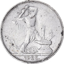 Moneta, Russia, 50 Kopeks, 1925, VF(30-35), Srebro, KM:89.2